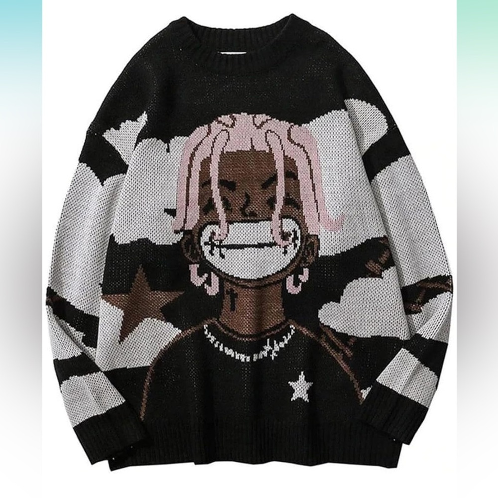 Black and White Graphic Sweater